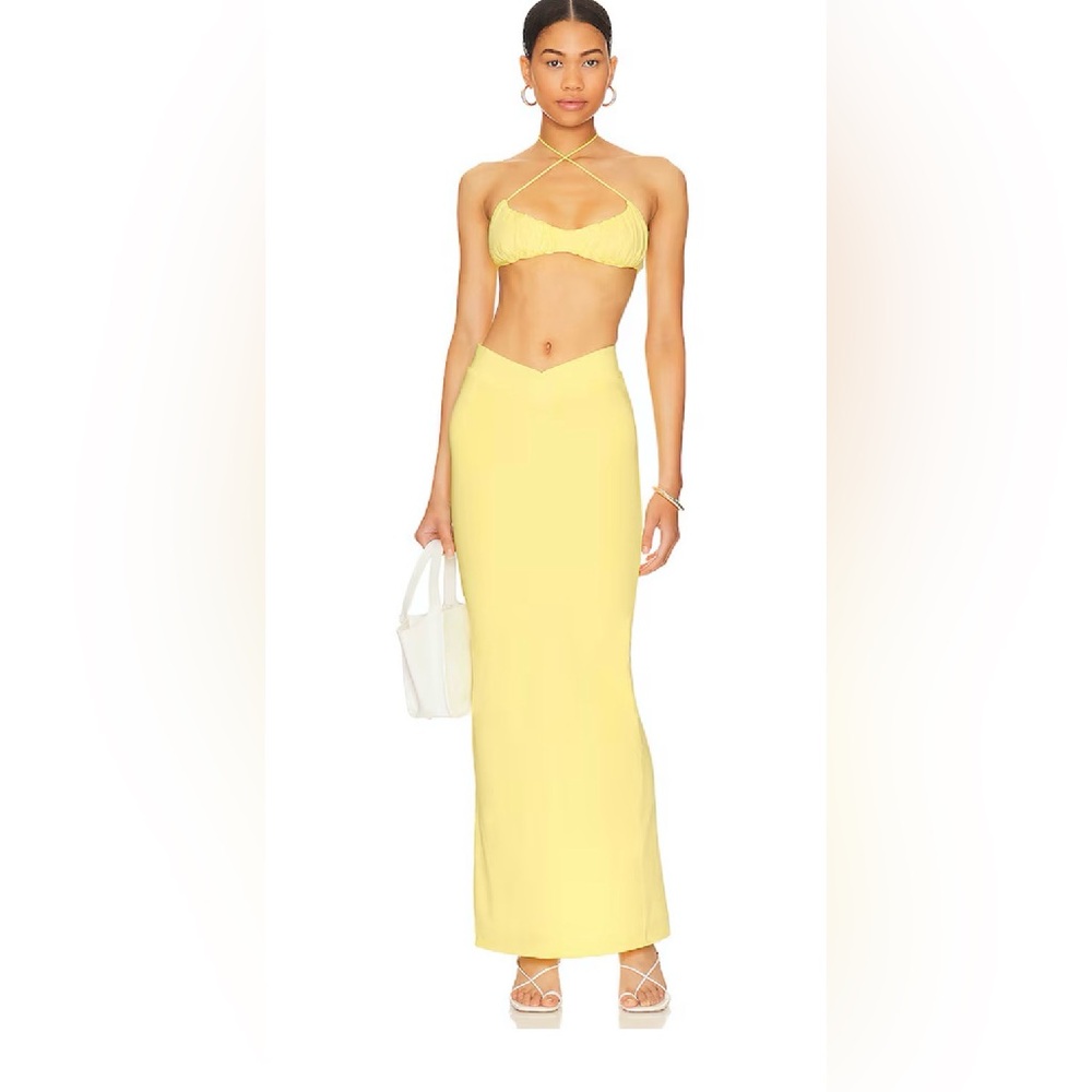 Superdown Yellow “Raquel” Skirt Set